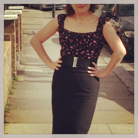 Day 23 black self-drafted pencil skirt
